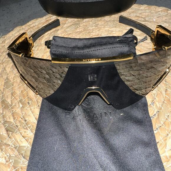 Balmain Unisex Fleche Sunglasses Gold Black ABPS138 New main image 10